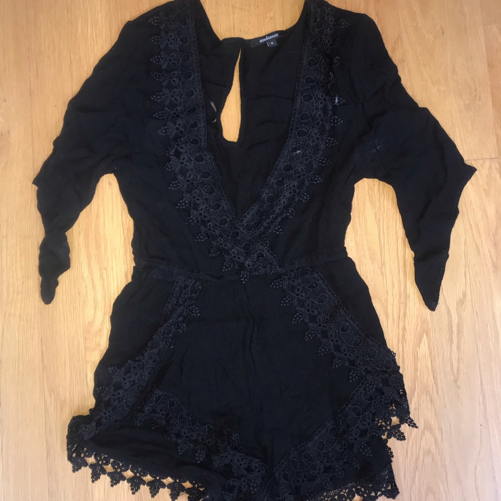 Black lace romper
